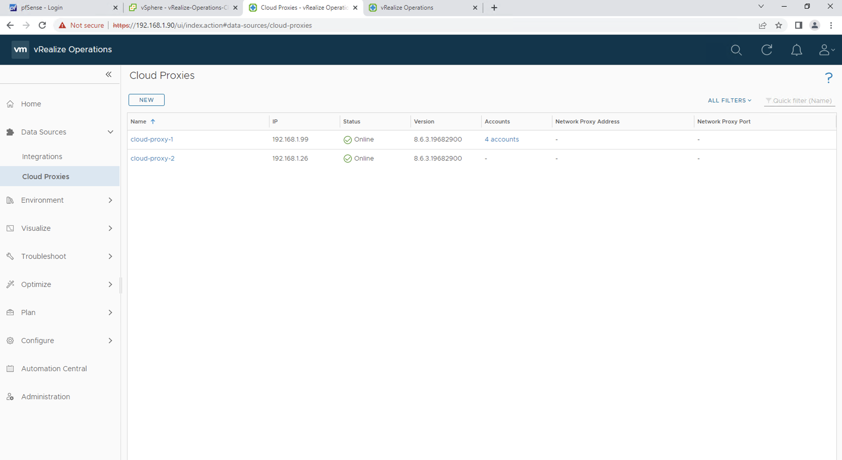 vSphere Client Cloud Proxy