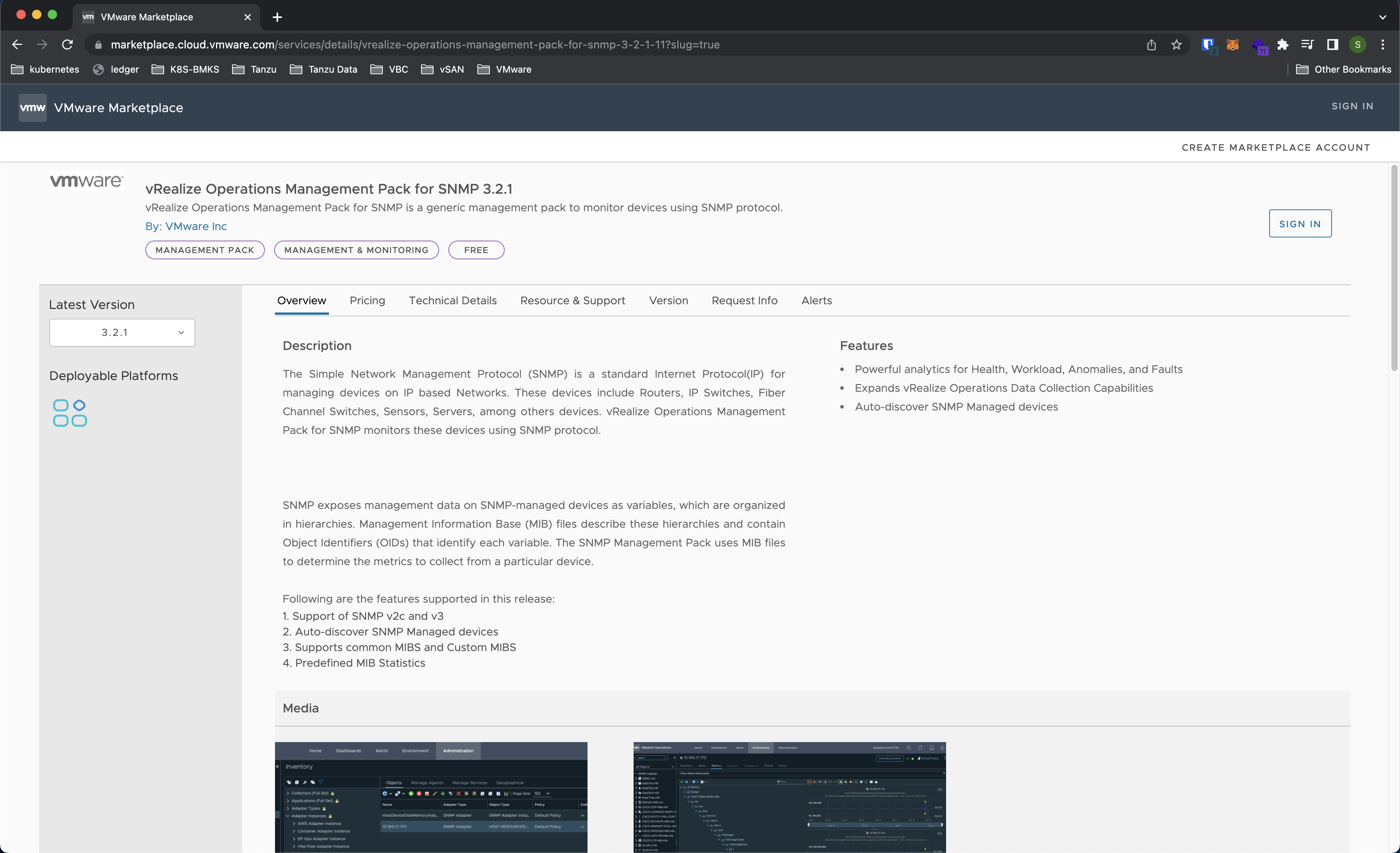 VMware Marketplace SNMP Adapter